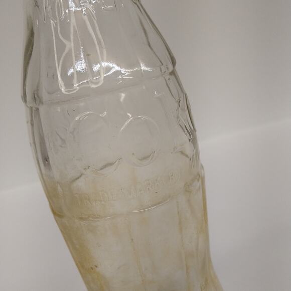 Coca-Cola Embossed Clear Glass No Deposit No Return 10 Ounce Empty Vtg Barn Find - Picture 8 of 16